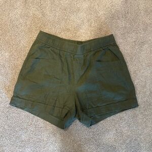 Old Navy Olive Green Linen Shorts